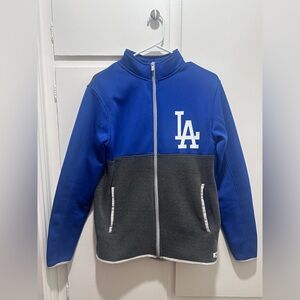 Dodgers Blue & Gray Color Block Zip Hoodie